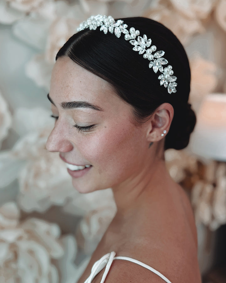 Bridal Headband with Pearls