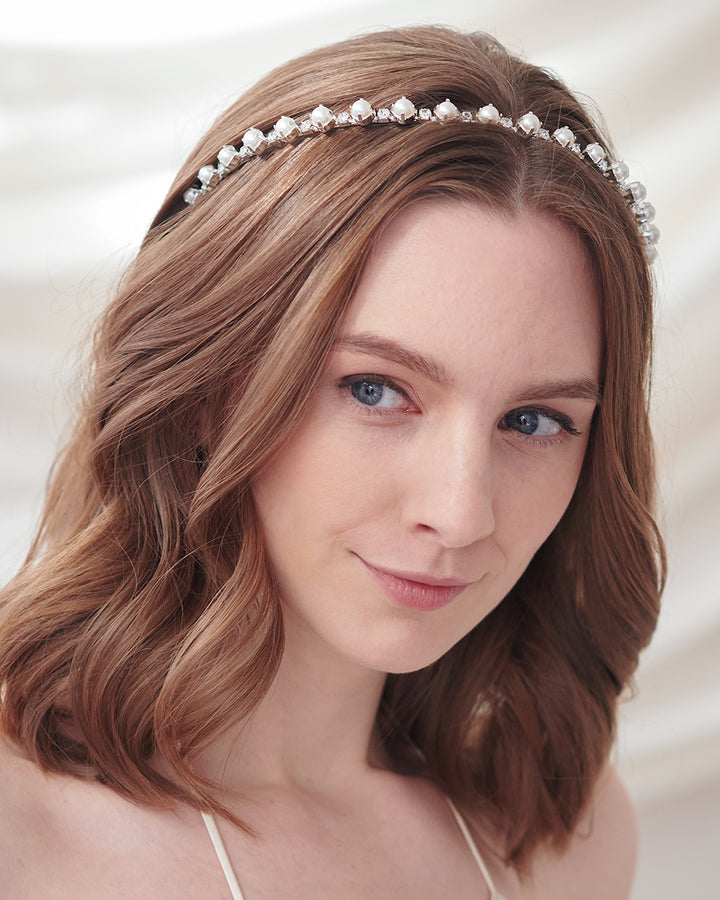 Pearl and Rhinestone Headband Hair Accessory