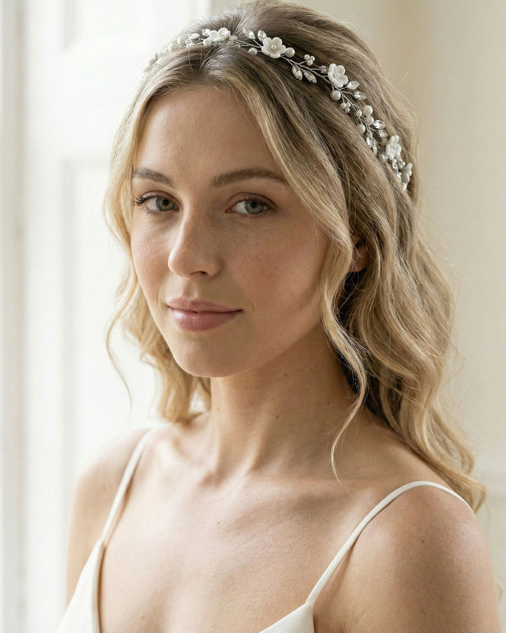 Bridal floral hair vine