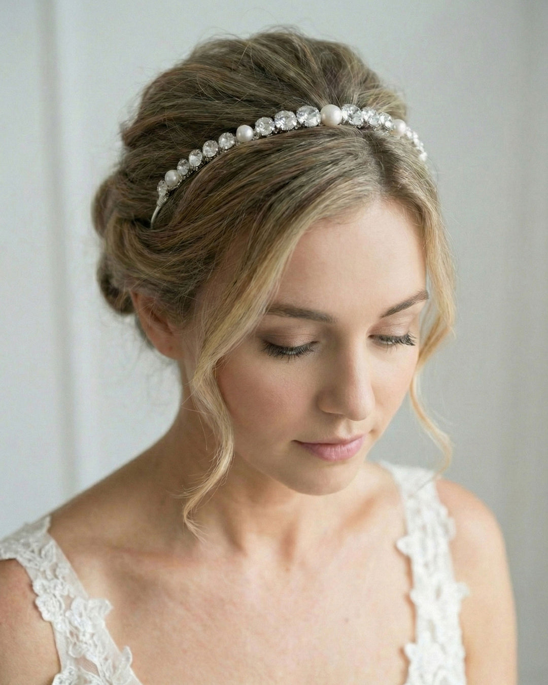 Modern Pearl Wedding Headband