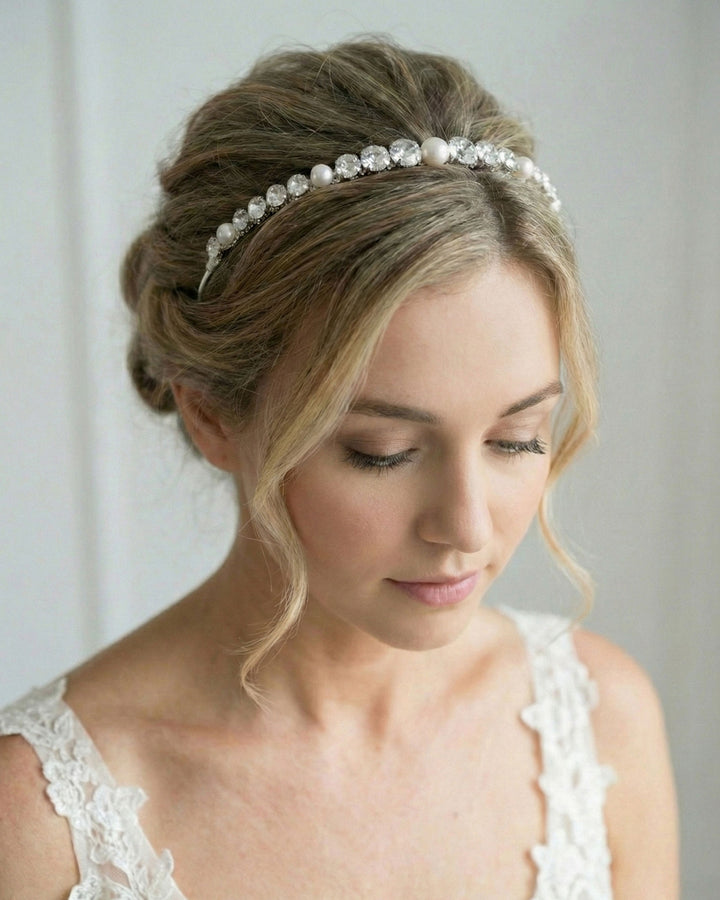 Modern Pearl Wedding Headband