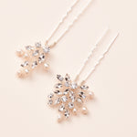 Crystal Pearl Hair Pin Set for Weddings