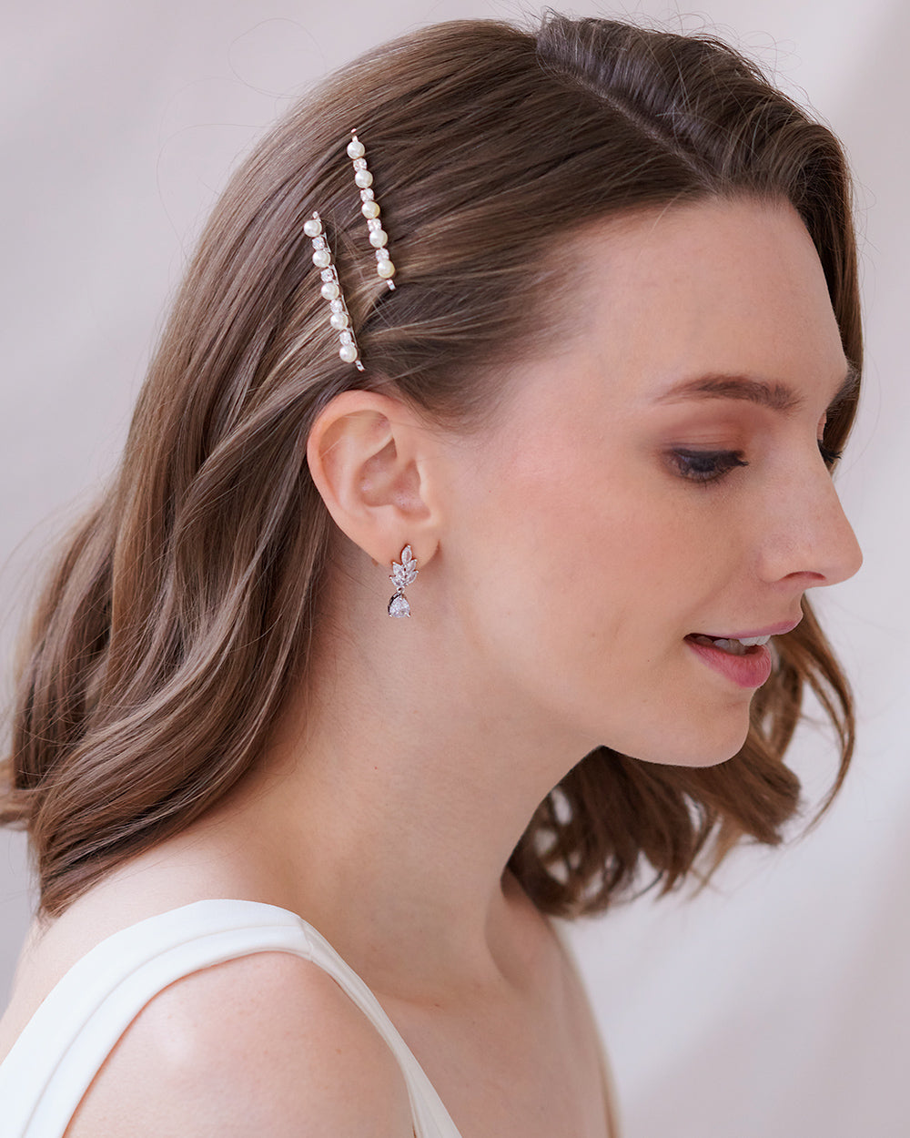 crystal and pearl hairpin