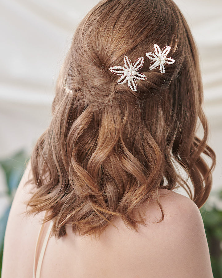 Pearl Flower Hair Pins