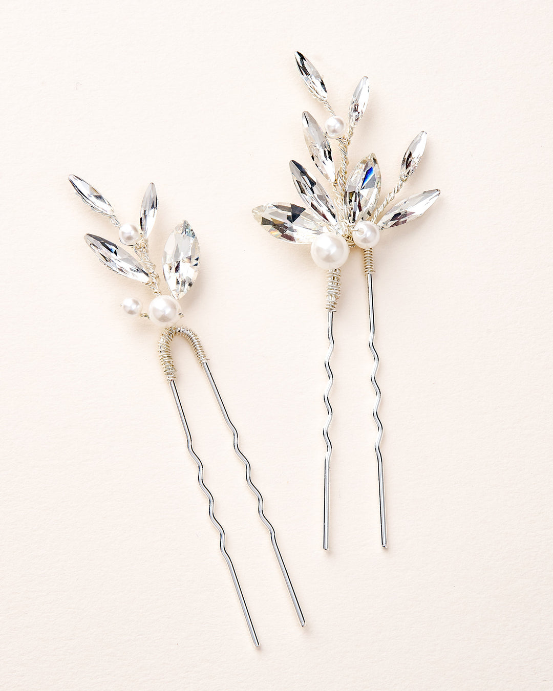 Pearl and Crystal Wedding Hair Pins