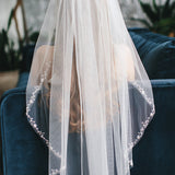 Floral Vine & Leaf Edge Veil