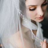 Floral Vine & Leaf Edge Veil