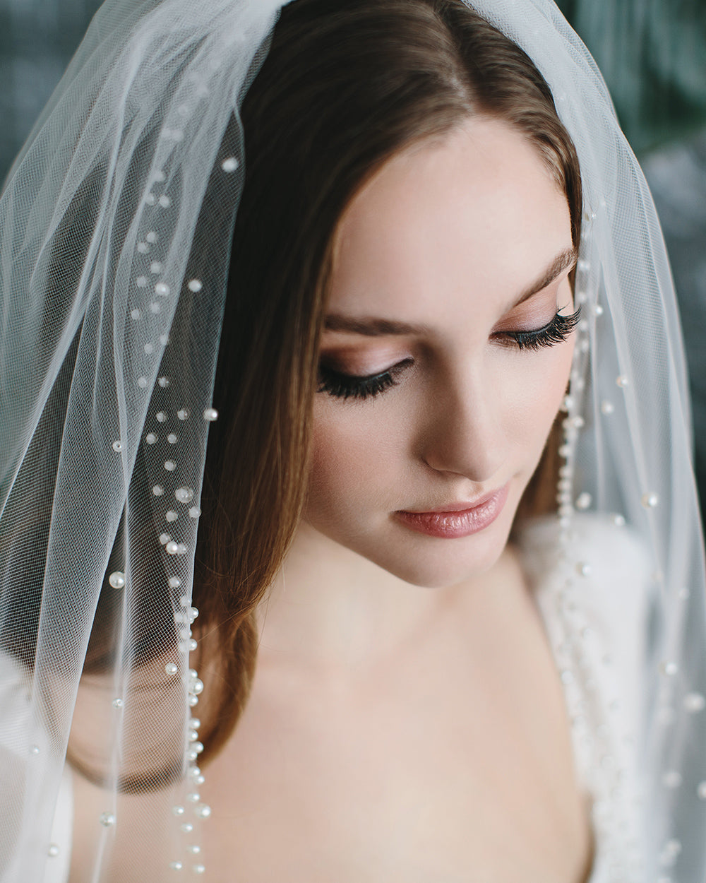 Lily Pearl Beaded Bridal Veil - Shop Wedding Veils | Dareth Colburn