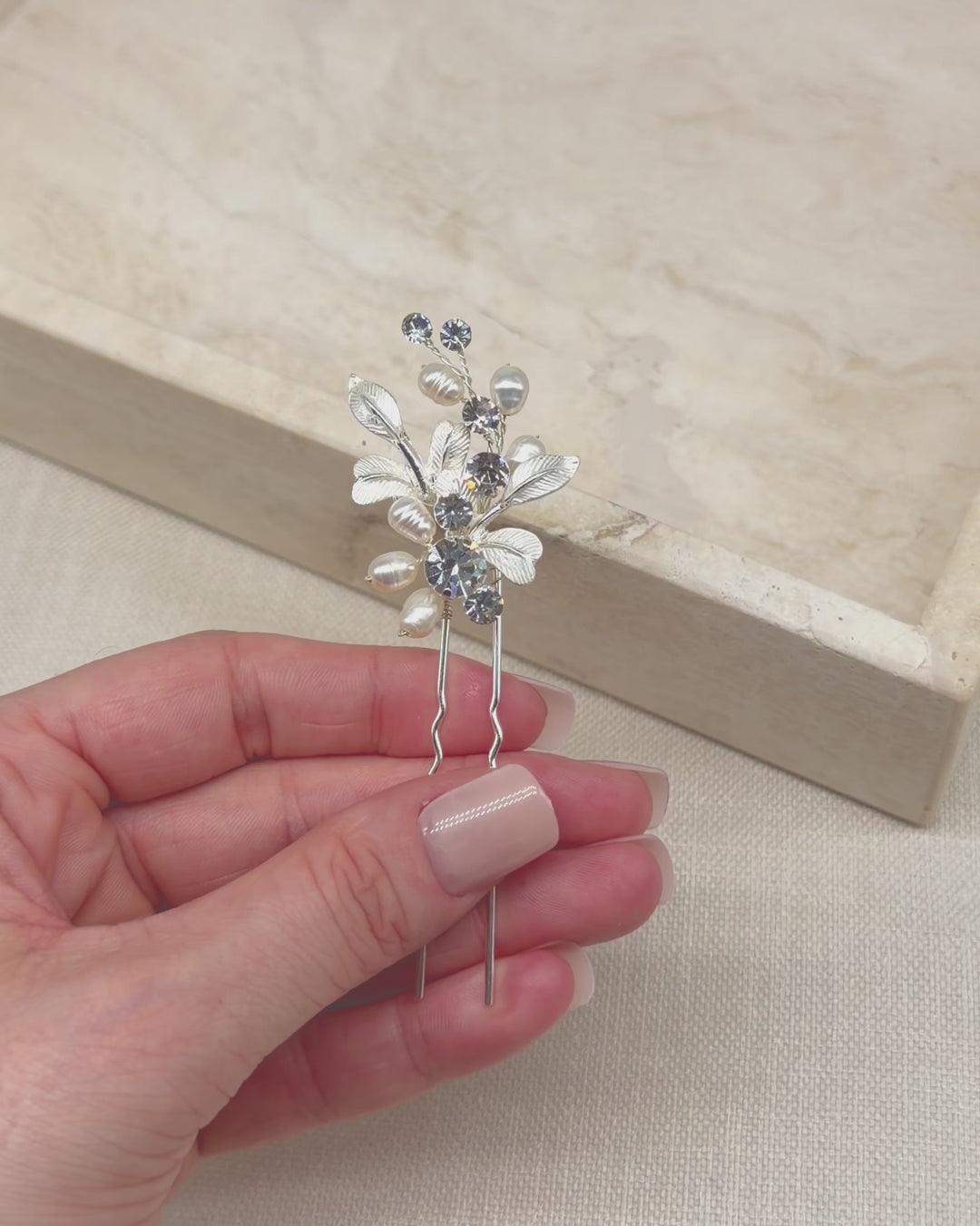 Freshwater Pearl & Crystal Hair Pin