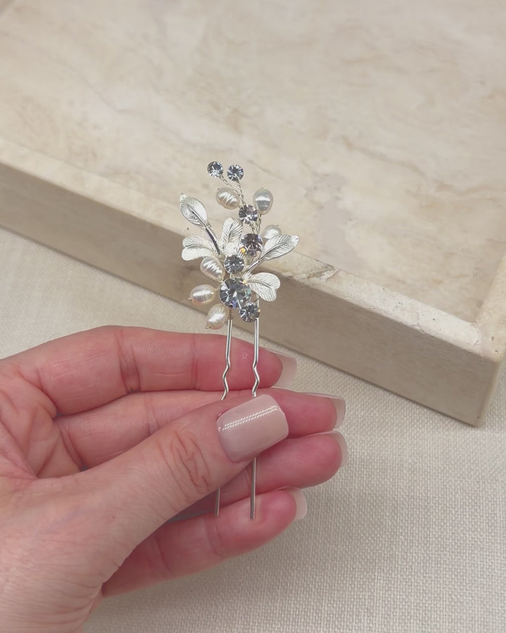 Freshwater Pearl & Crystal Hair Pin