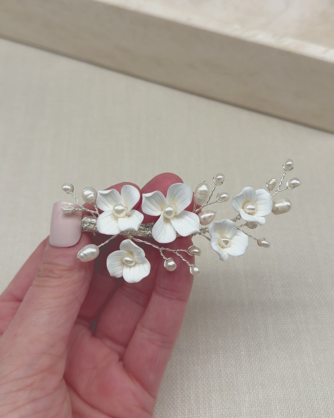 Pearl Floral Bridal Clip Headpiece