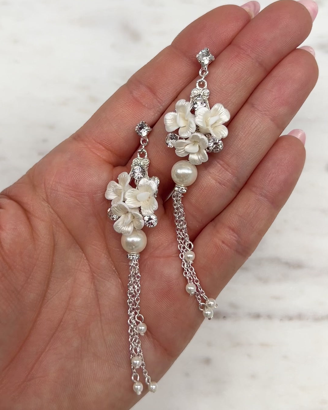 Pearl Tassel Duster Earrings for Wedding