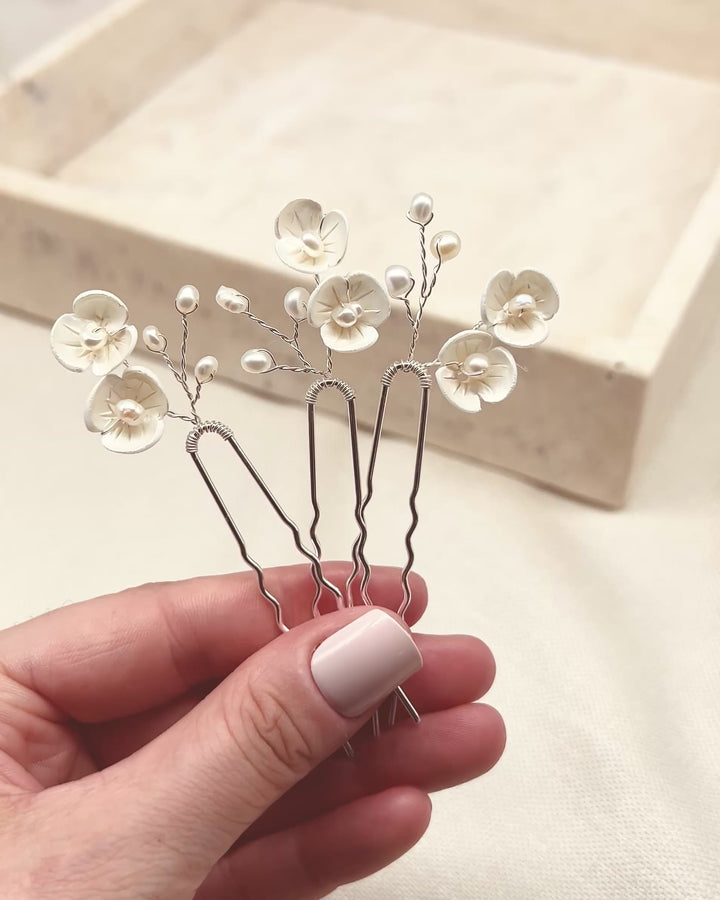 Rosette Hair Pins (Set of 3)