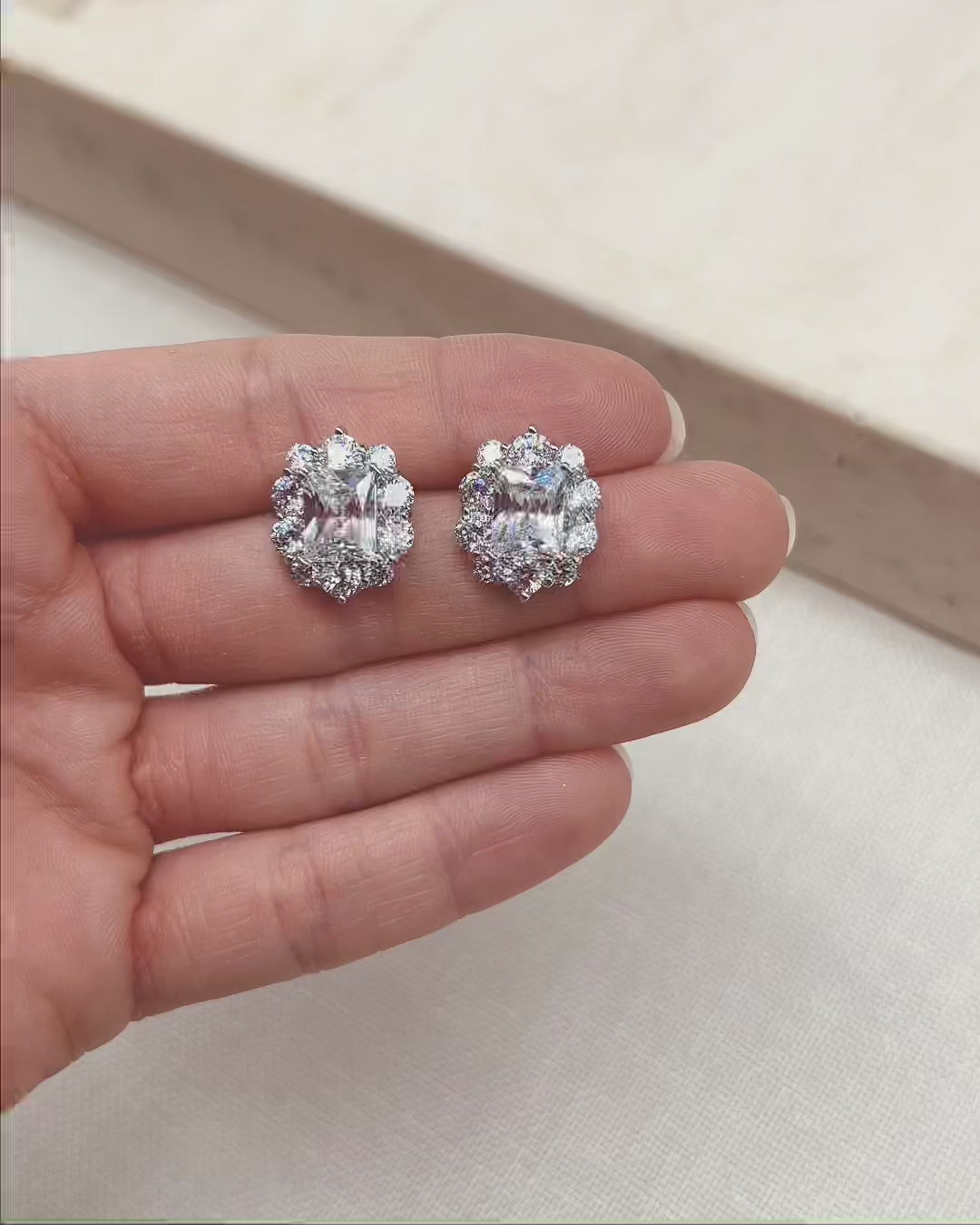 Statement Earrings CZ Stud