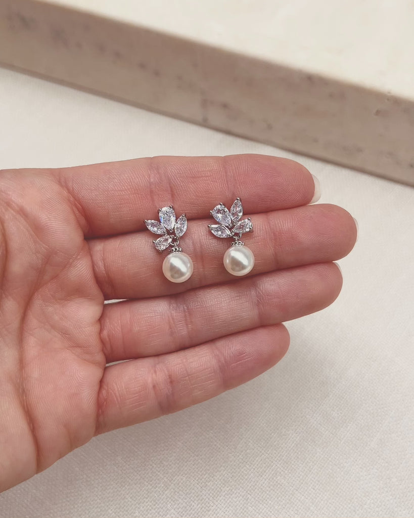 Wedding Pearl Dangle Earrings