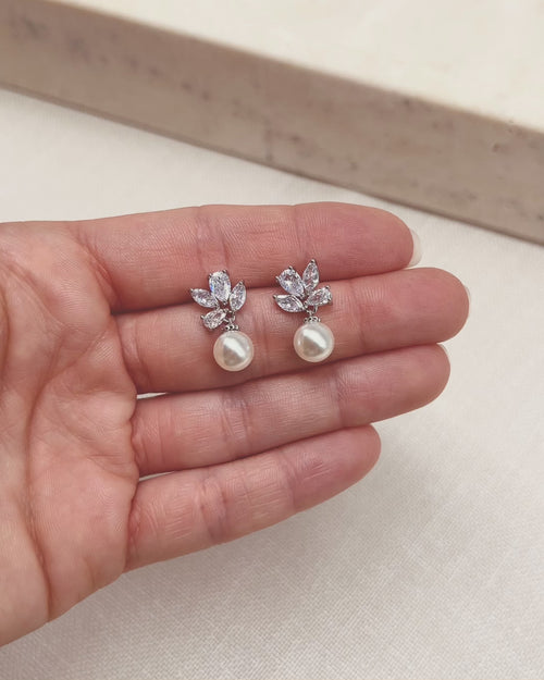 Wedding Pearl Dangle Earrings