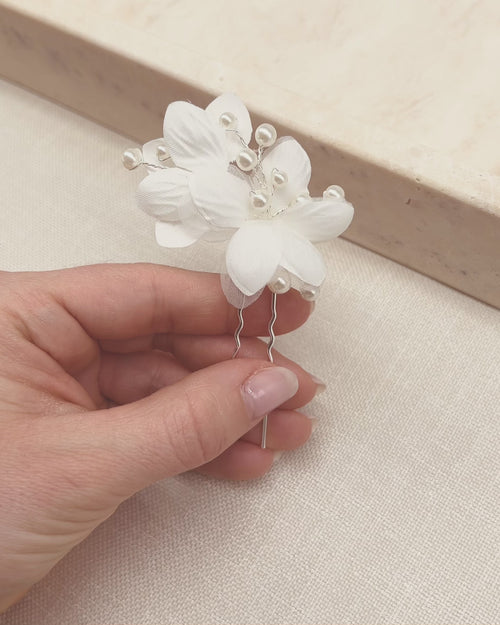 Tulle flower Bridal hair pin