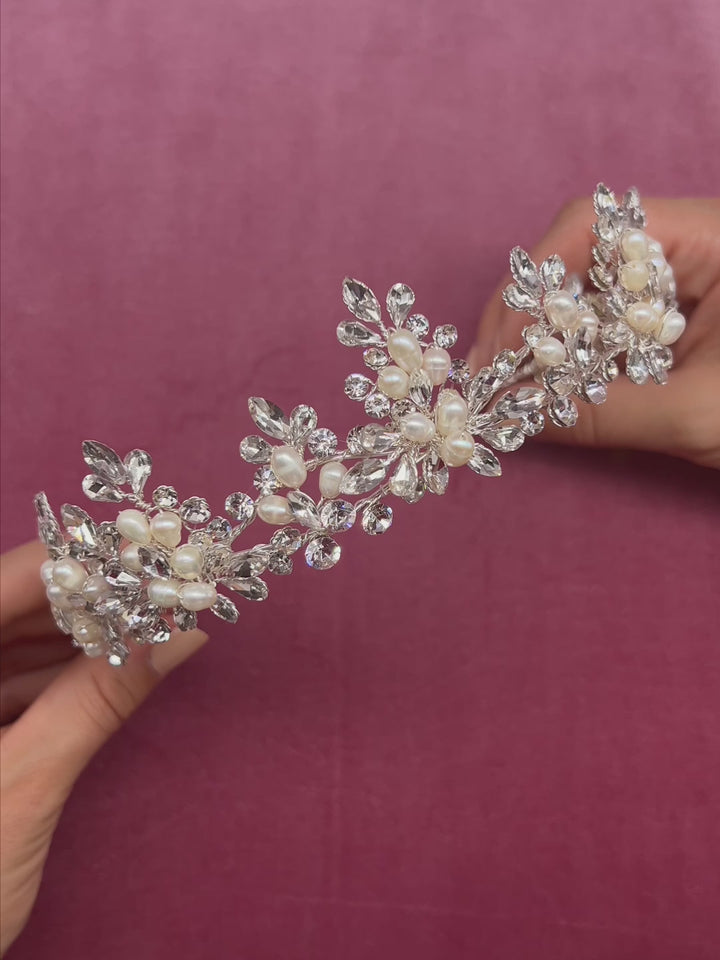 Freshwater Pearl & Crystal Wedding Tiara