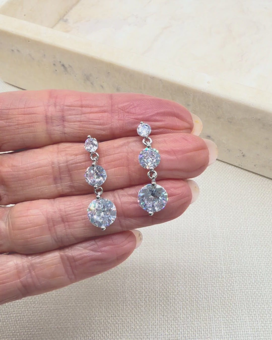 Video of Nadia cubic zirconia bridal earrings