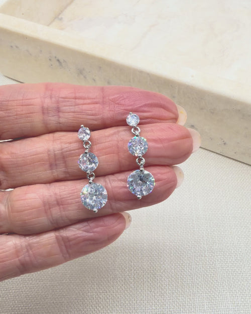 Video of Nadia cubic zirconia bridal earrings