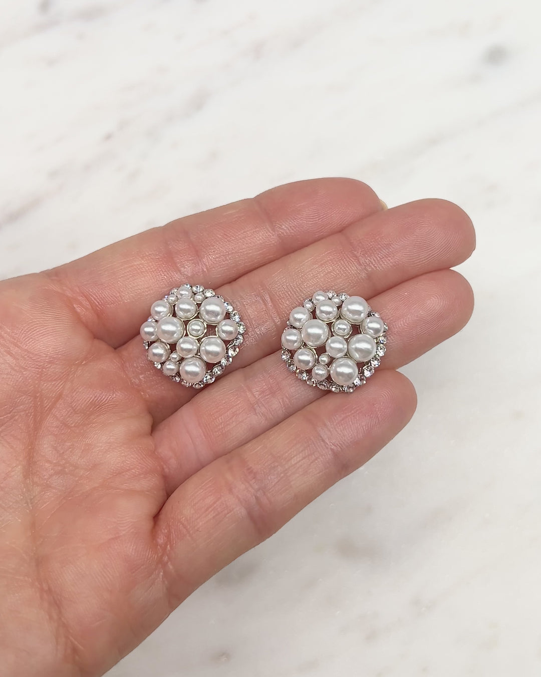 Pearl Cluster Studs for Bride