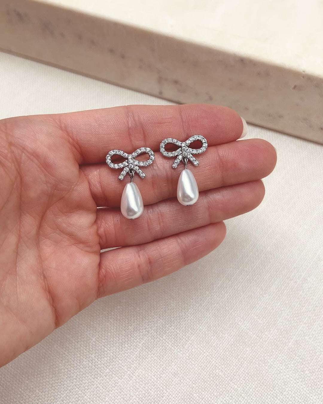 Pearl Bow Earrings