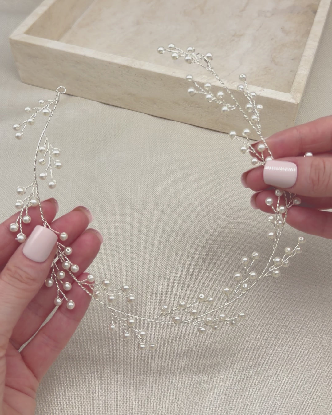 Pearl Bridal Hair Vine