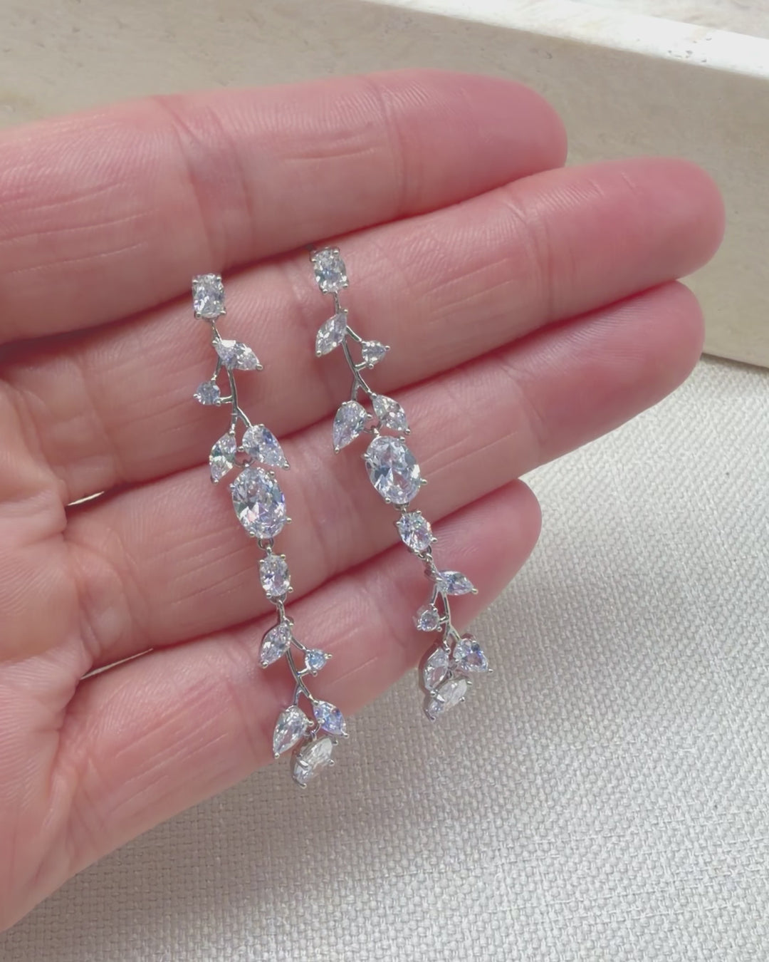 CZ Wedding Dangle Earrings