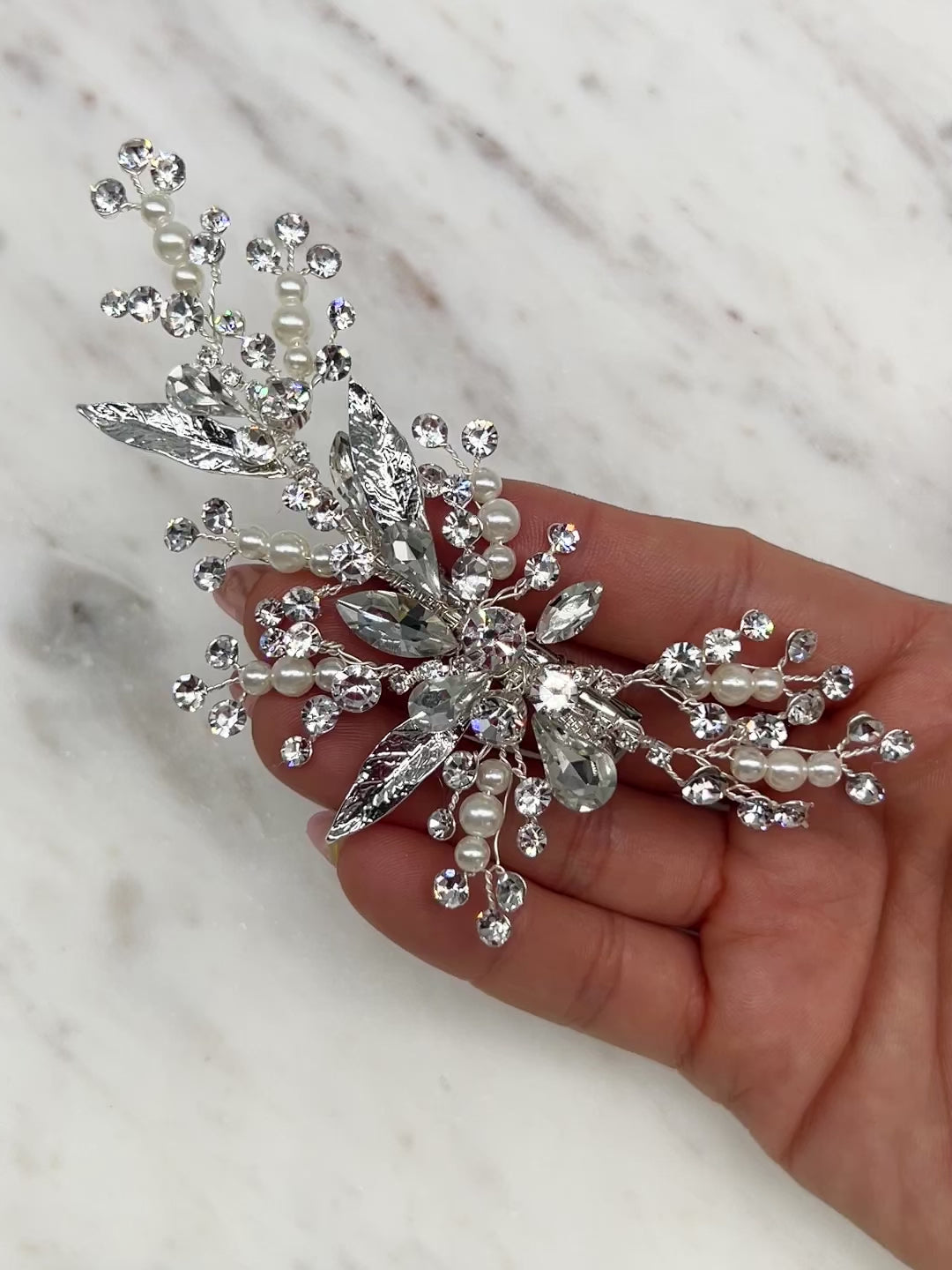 Pearl & Crystal Wedding Hair Clip