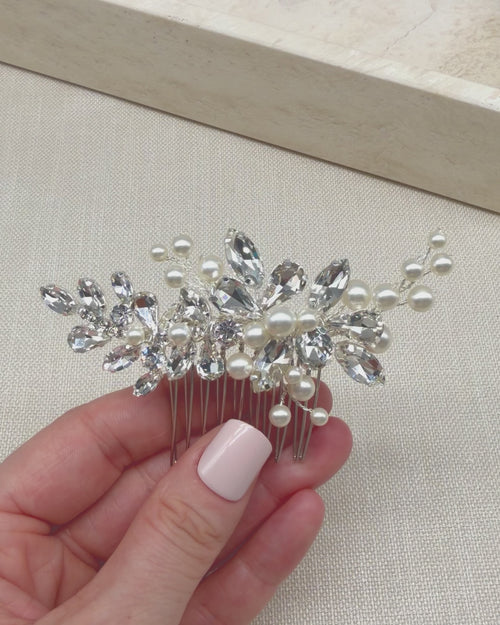 Pearl and Crystal Bridal Comb