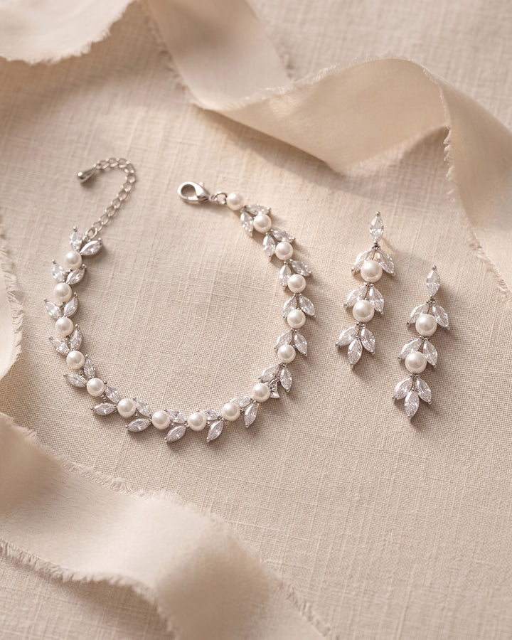 Sydney Pearl Earrings & Bracelet Set