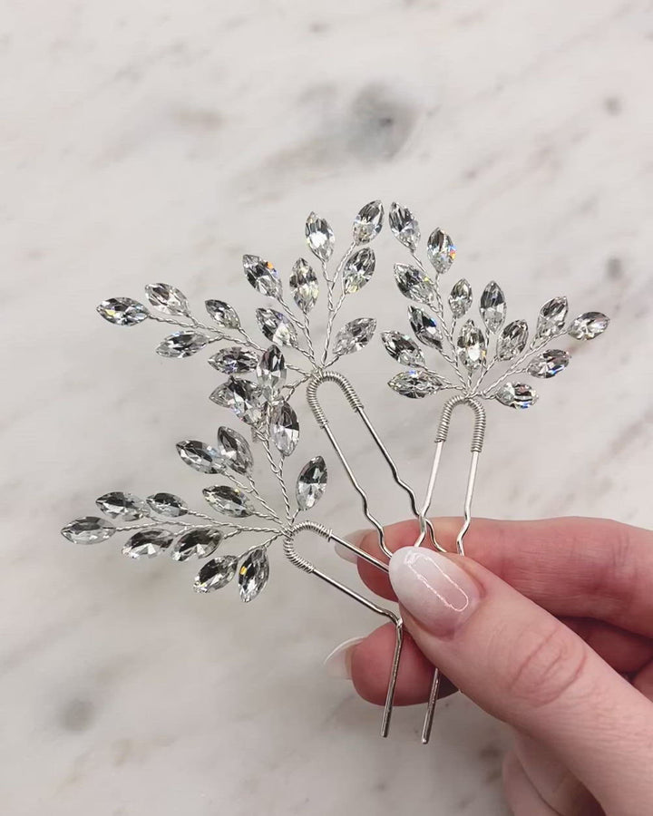 Giselle Crystal Hair Pins (Set of 3)