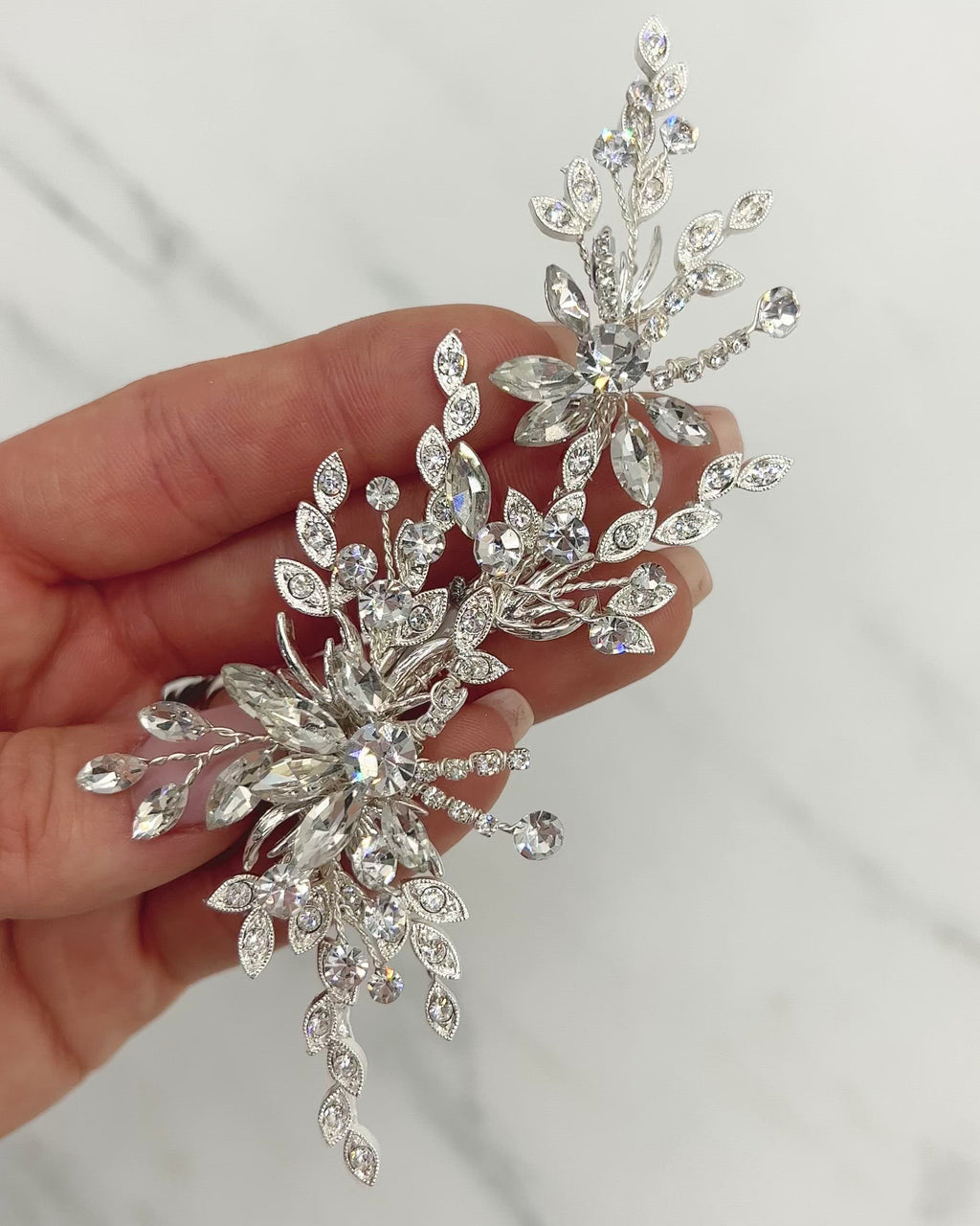 Buy Yellow Chimes Silver Crystal Hair Comb Jooda Pin Hair Accessories for  Women Online at Best Prices in India - JioMart.