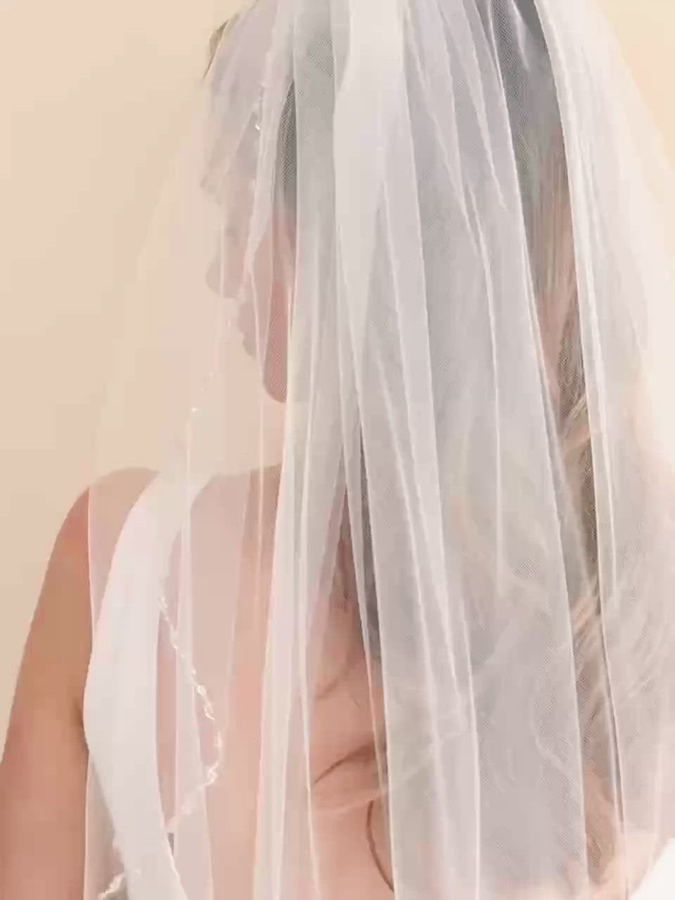 JEWSUN Bridal veil Wedding Veil Weights White Round Pearl Silver