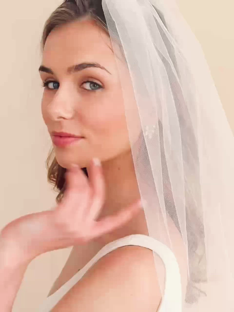 90 Inches Ivory Wedding Veil Chapel Length Cut Edge Veils – BestWeddingVeil