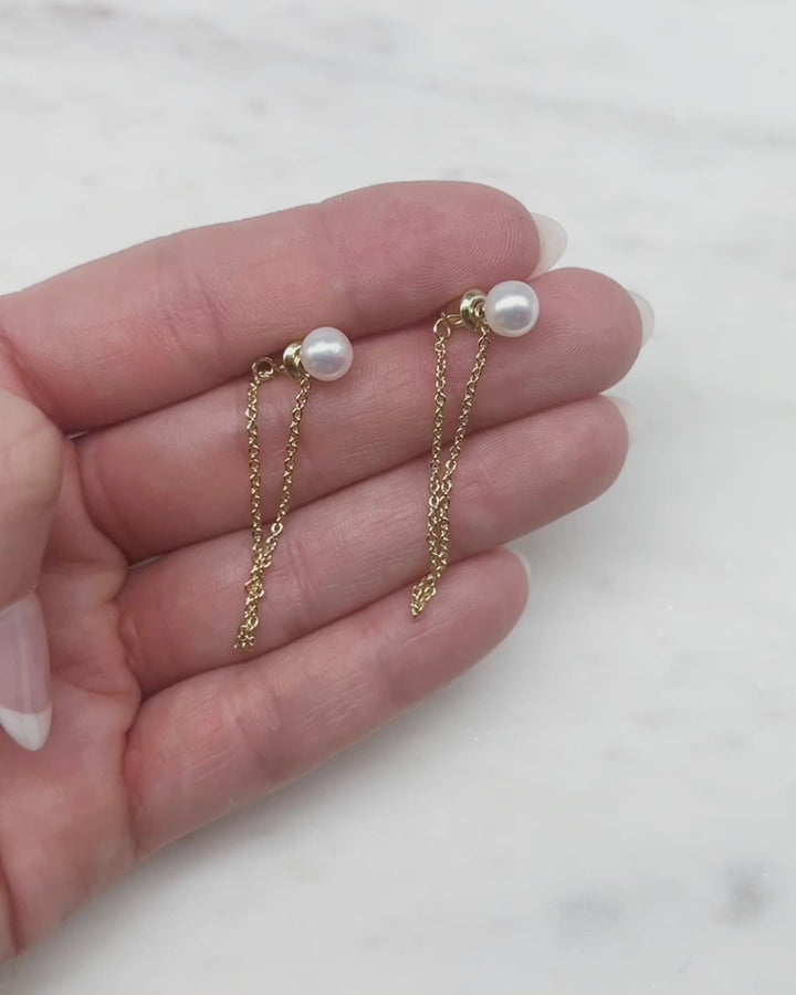 Louella Pearl Chain Dangle Earrings