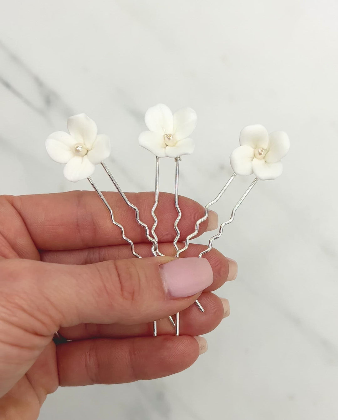 Mallory Flower Hair Pins (Set of 3)