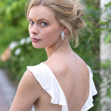 Silver Cubic Zirconia Dangle Bridal Earrings