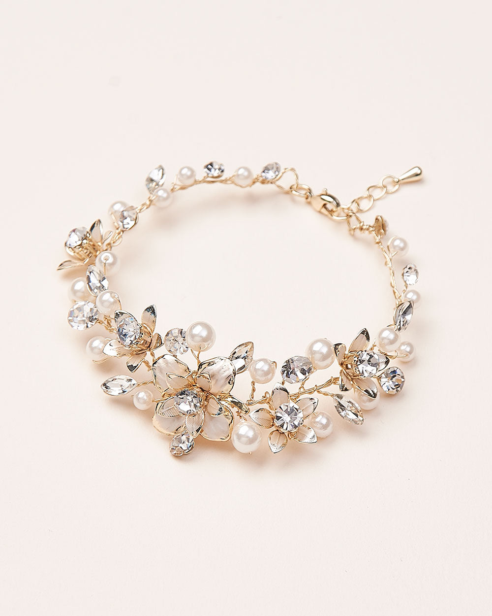 Gold Pearl Wedding Bracelet
