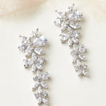 CZ Floral Drop Earrings