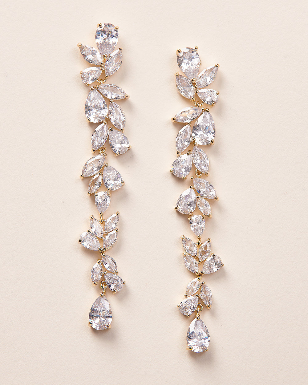 Gold Statement Earrings CZ