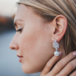 CZ Pearl Wedding Earrings
