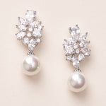 Wedding Pearl Dangle Earrings