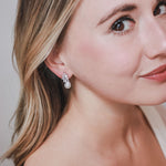 Bridal Earrings CZ Pearl