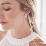 Silver Crystal Wedding Stud Earrings