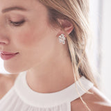 Silver Crystal Wedding Stud Earrings