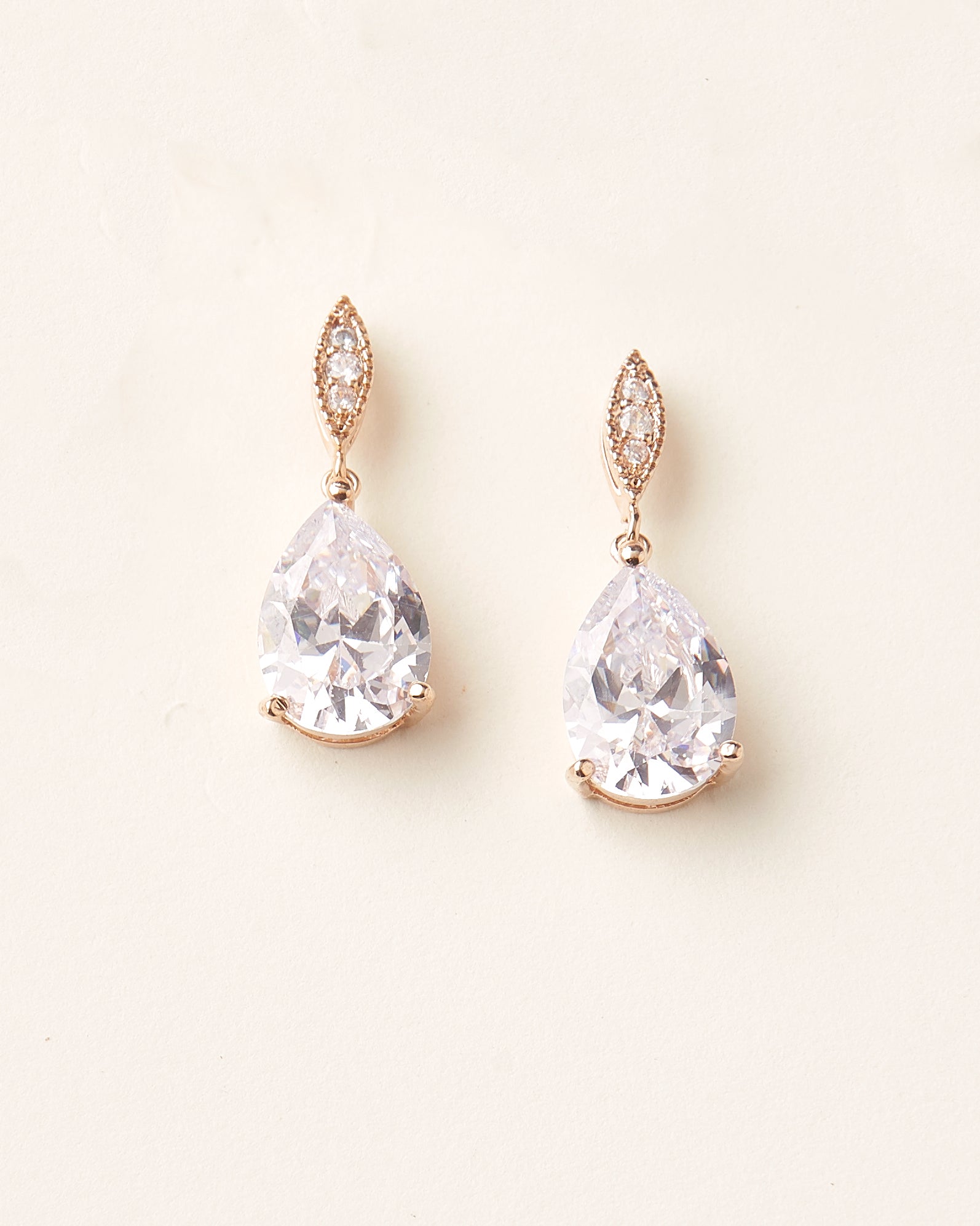 Rose Gold CZ Earrings