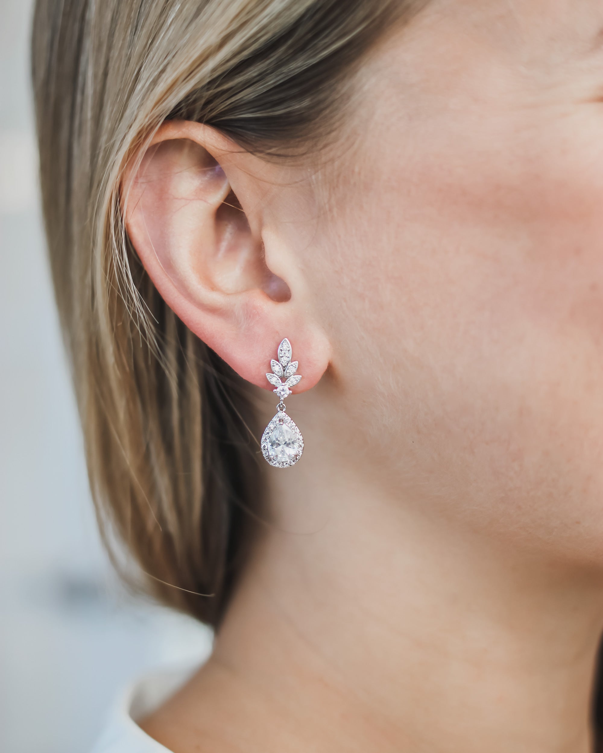 CZ Wedding Earrings Drop