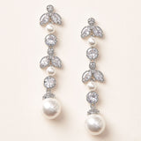 Dangle Pearl Wedding Earrings