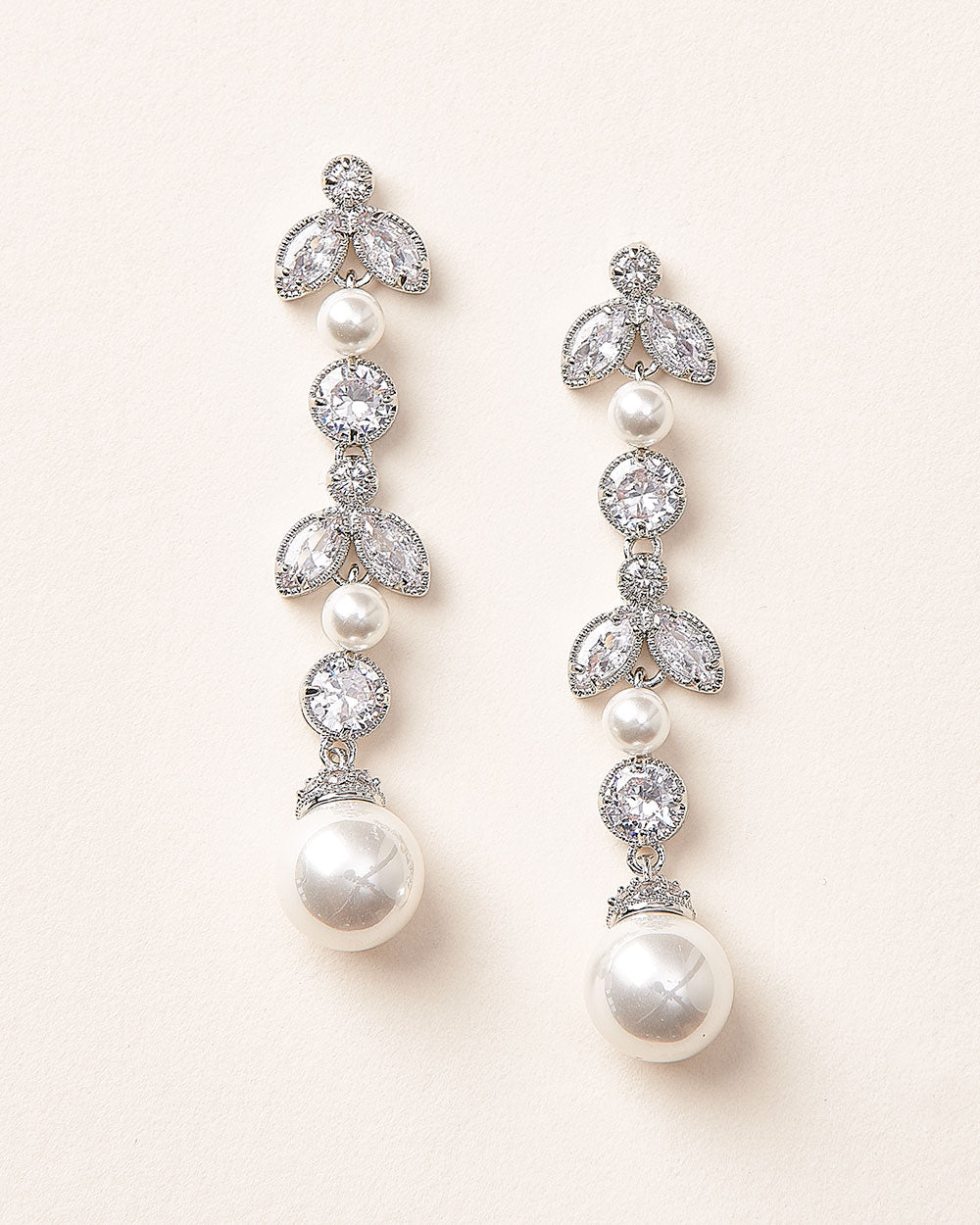 Dangle Pearl Wedding Earrings